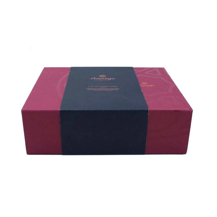burgundy and purple lid and base tea gift set