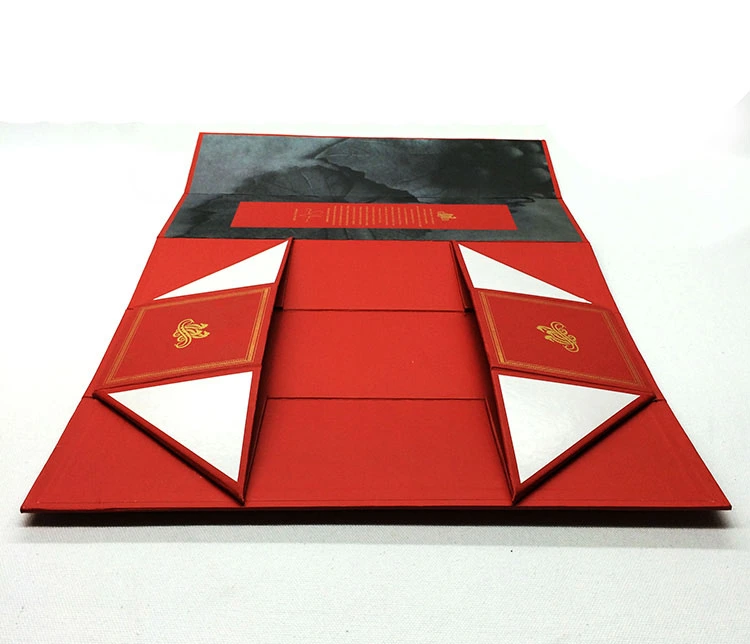 creative red folding display wine box