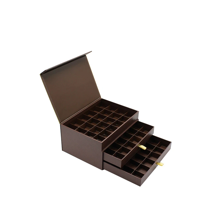dark brown sliding drawer box multi layer