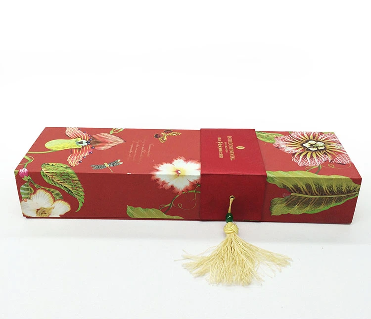 floral pattern long rectangular rose wine box