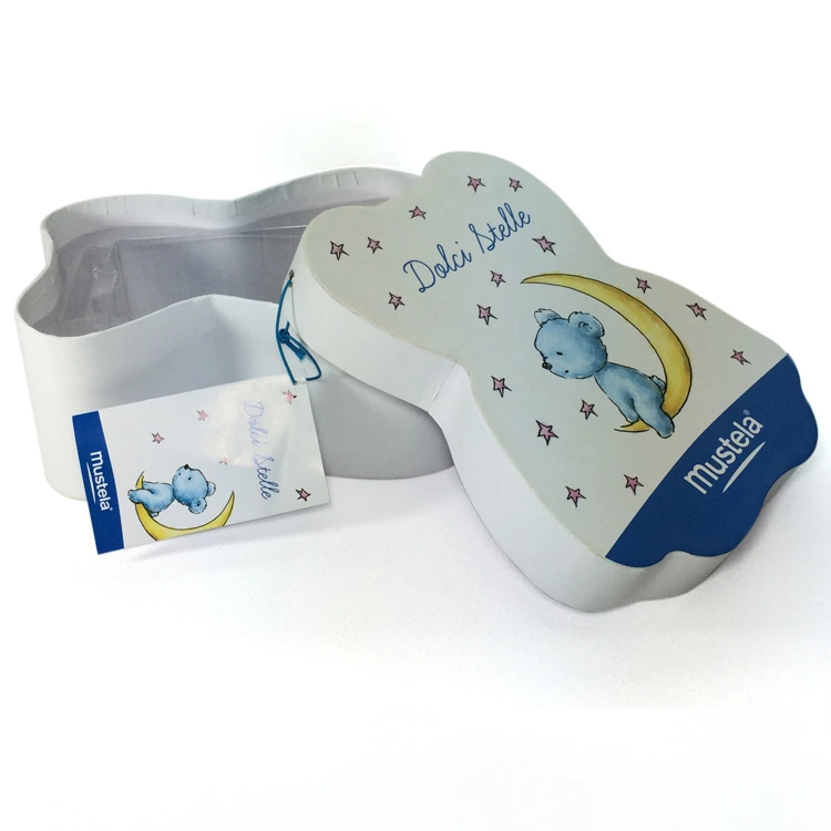 irregular shaped rigid box moon and bear design for baby gift
