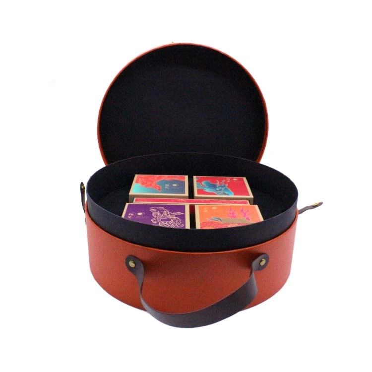 luxury red round tiered gift box chinese style