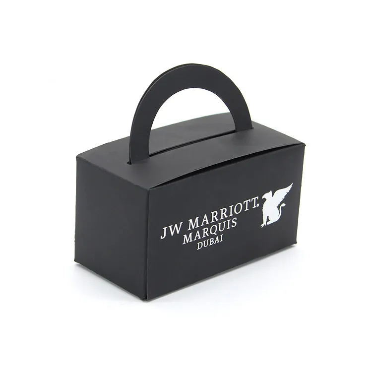 small black gift box with plastic handle