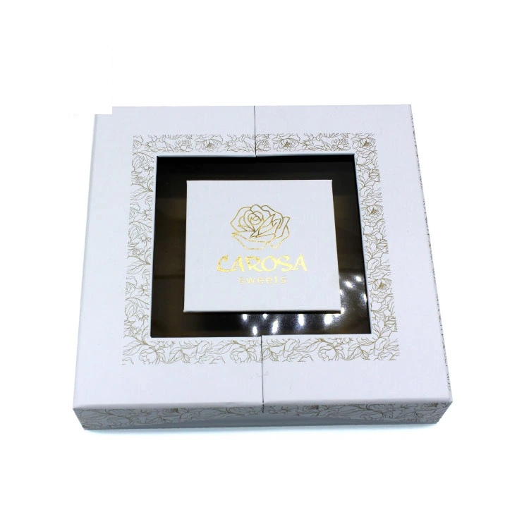 white square rigid box with window frame