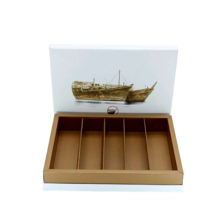 wood grain open box for cigars or chocolate