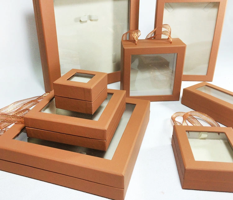 wood grain paper jewelry packaging set